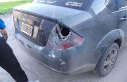 Principio de incendio en un auto