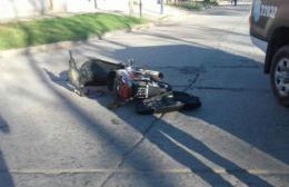 Una motociclista herida por accidente en Yrigoyen y Perú