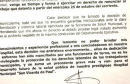 Santiago Dos Santos presentó su renuncia al Hospital