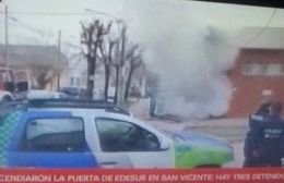 Vecinos prenden fuego las oficinas de EDESUR en San Vicente